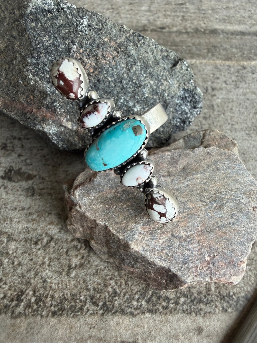 Adjustable Turquoise & Wild Horse Ring